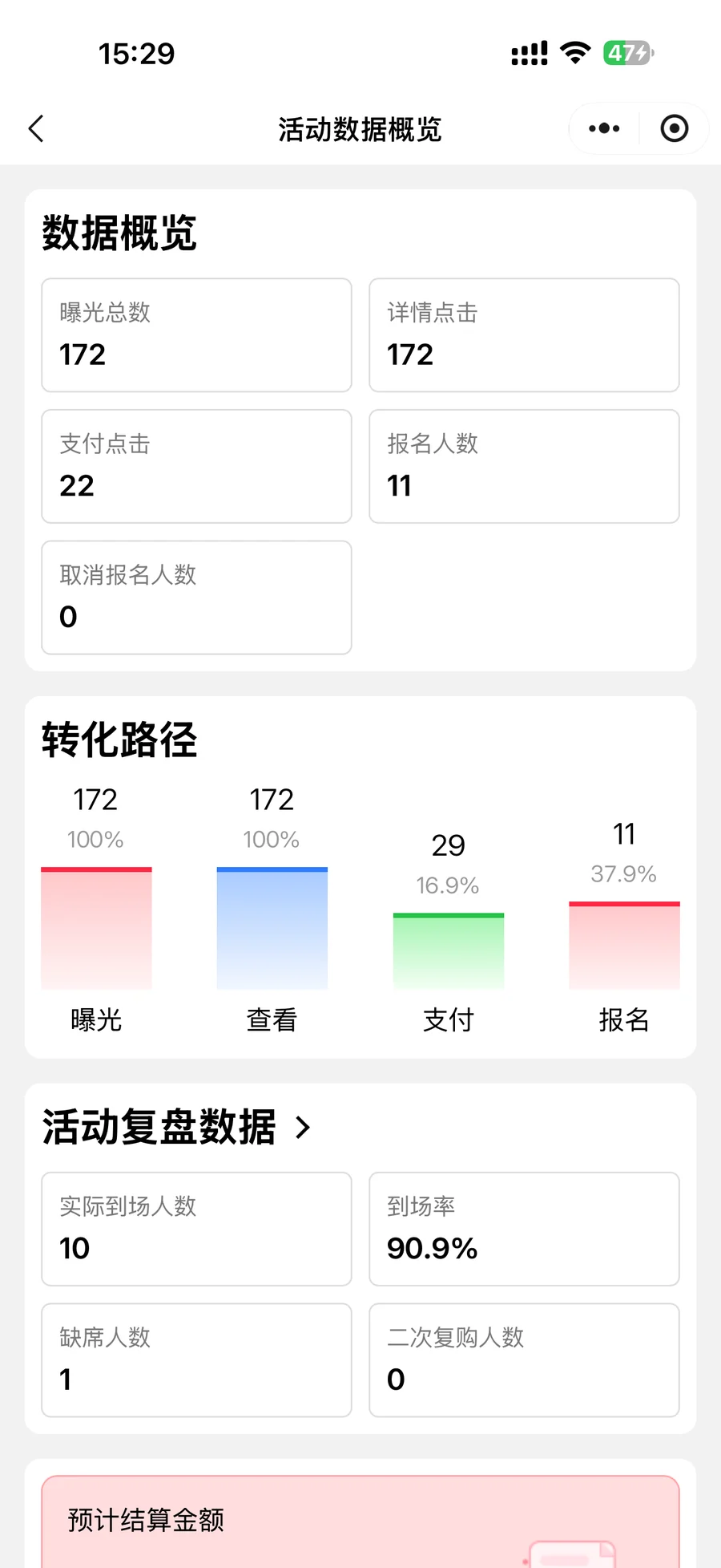 数据复盘界面